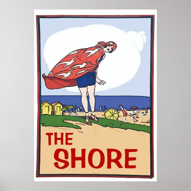 Das Vintage Poster am Strand (Vorne)
