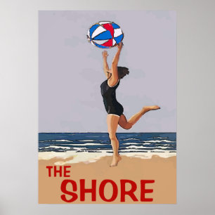 Das Vintage Poster am Strand