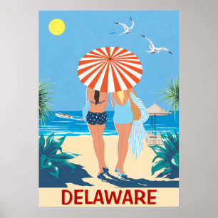 Das Vintage Poster am Strand