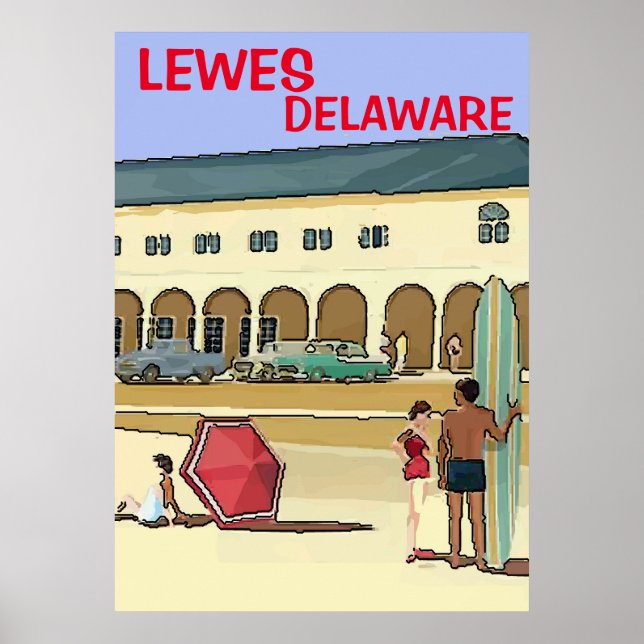 Das Vintage Poster am Strand (Vorne)