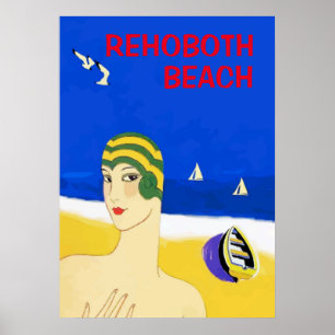 Das Vintage Poster am Strand