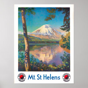Das Vintage-Poster des Berges St. Helens Poster