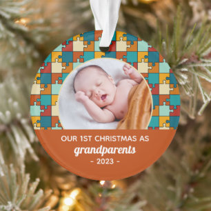 Das Vintage Puzzle-Foto der Großeltern zu Weihnach Ornament