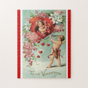 Das Vintage Puzzlespiel des Valentines Puzzle