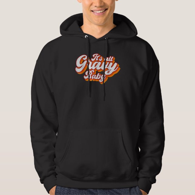 Das Vintage Retro-Design des Gravy Baby Hoodie (Vorderseite)