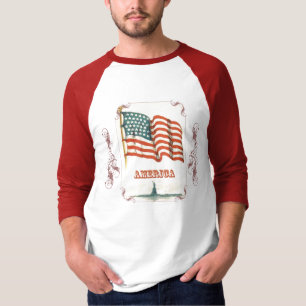 Das Vintage Shirt der amerikanische Flaggen-Männer