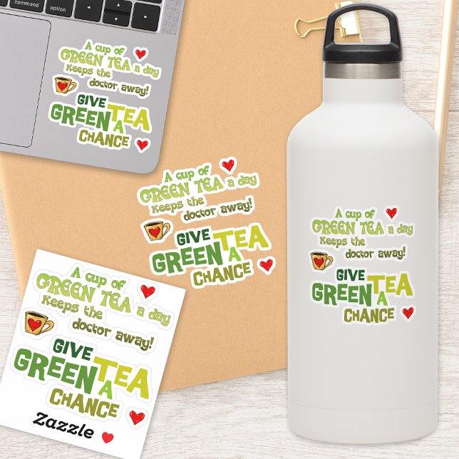 Das Vinyl Cutout Sticker Set von Green Tea Lover (Sticker Set: Celebrate Green Tea with Style! 🍃)