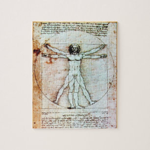 Das VITRUVIAN MANN Antiken-Pergament Puzzle