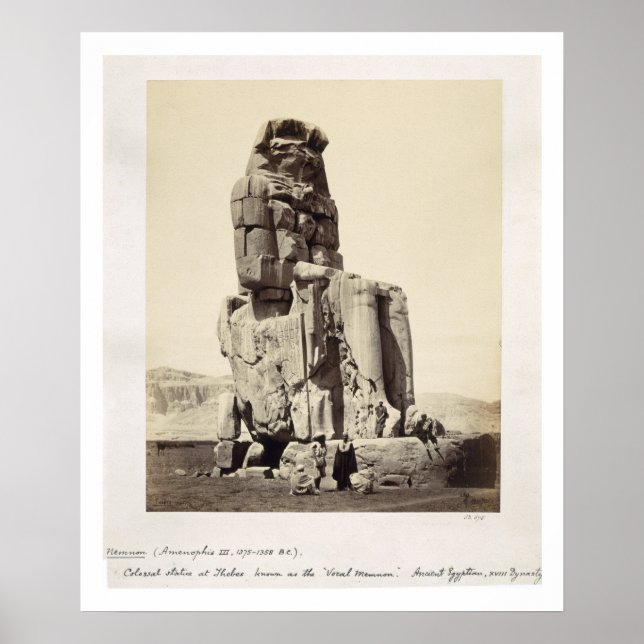 Das "Vocal Memnon", Kolossalstatue von Amenhotep I Poster (Vorne)