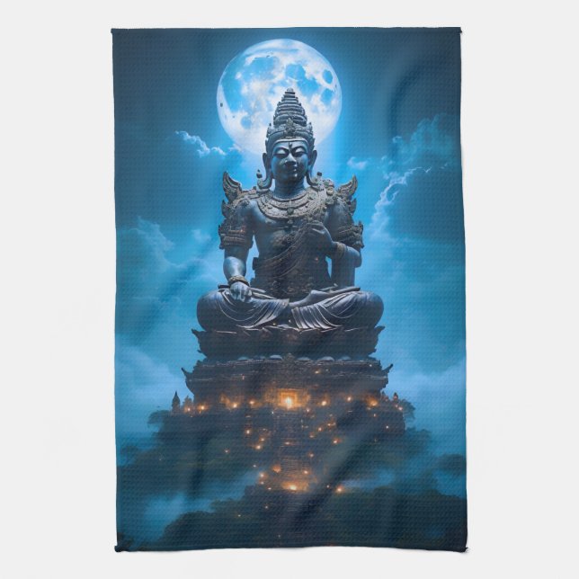 Das volle Mondlicht des Buddha Geschirrtuch (Vertikal)