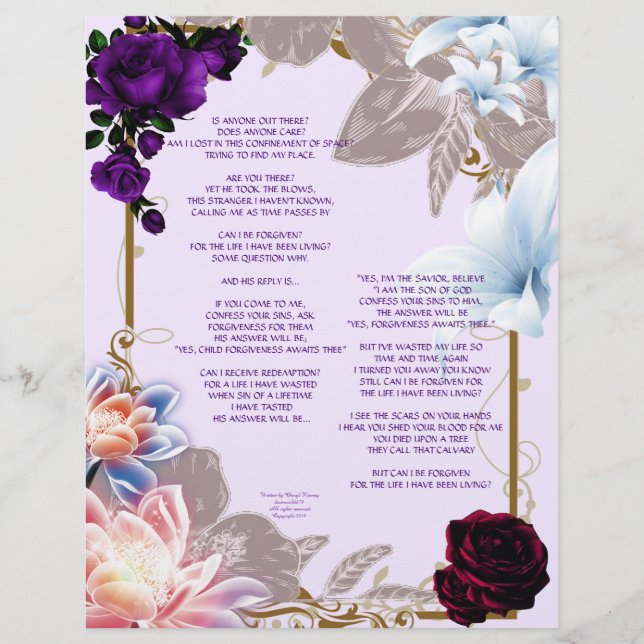 Das vorgeworfene Personalisierte Papier (Vorderseite)