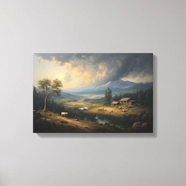 Das vorüberziehende Gewitter über Alpine Meadows Leinwanddruck (Vorderseite)