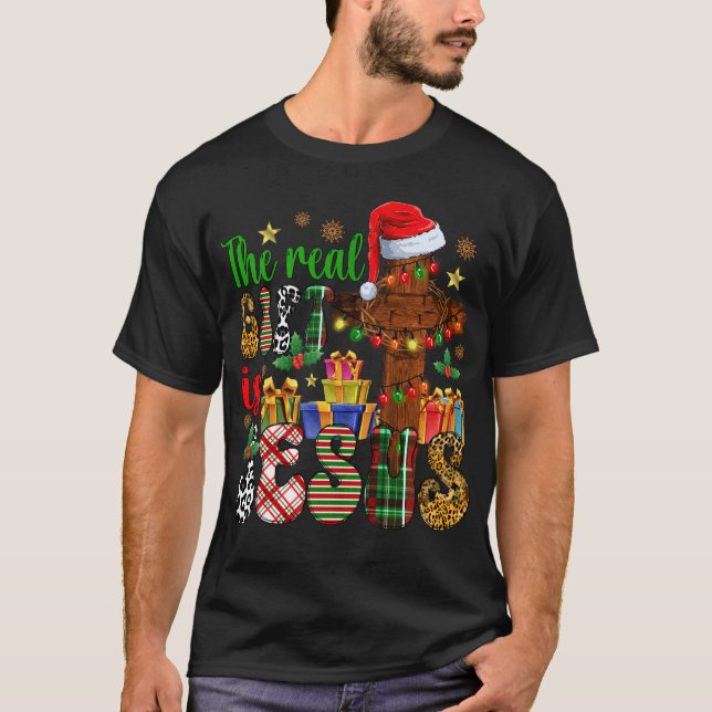 Das wahre Geschenk ist Jesus Weihnachten T-Shirt (Vorderseite)