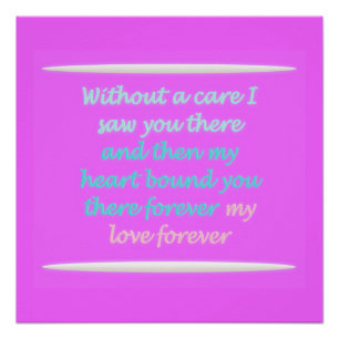 Das wahre romanische Gedicht rosa Poster