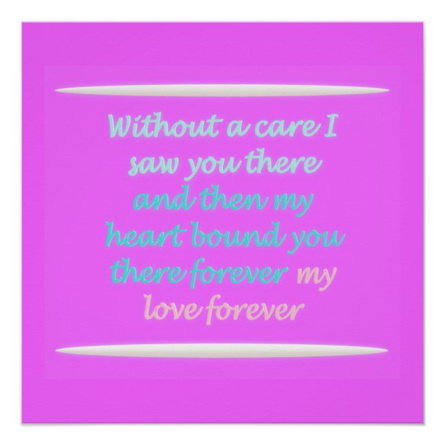 Das wahre romanische Gedicht rosa Poster (Vorderseite)