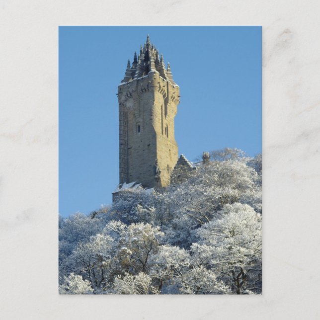 Das Wallace Monument Stirling Schottland im Winter Postkarte (Vorderseite)