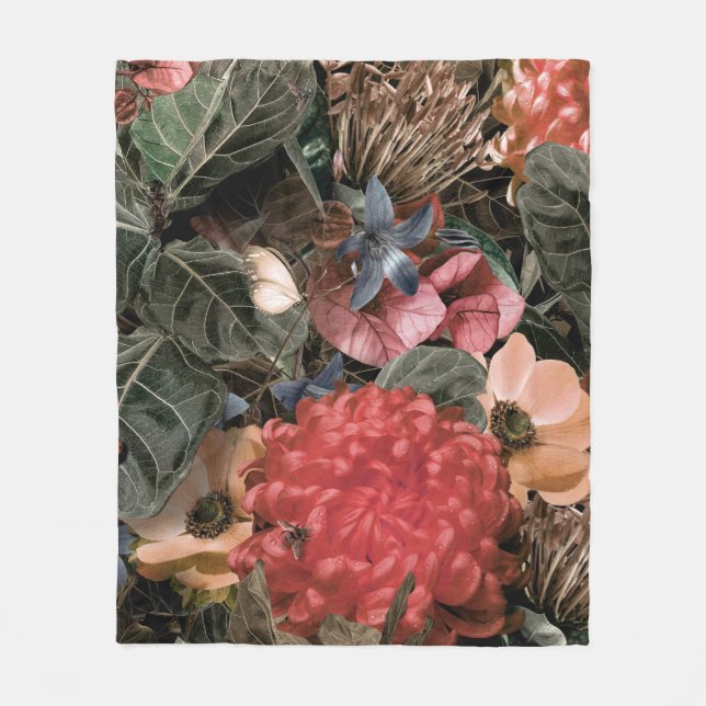 Das Wandgemälde. Blume und Pflanze mit Innen Fleecedecke (Vorderseite)
