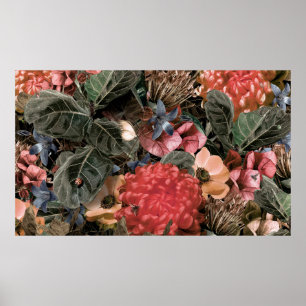 Das Wandgemälde. Blume und Pflanze mit Innen Poster