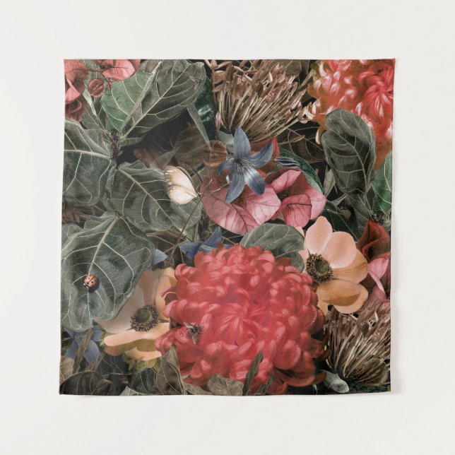 Das Wandgemälde. Blume und Pflanze mit Innen Wandteppich (Vorderseite)