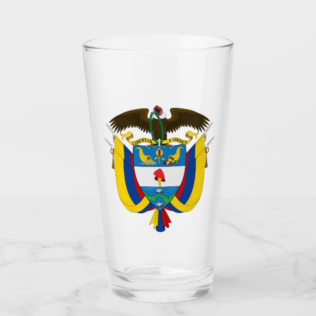 Das Wappen Kolumbiens Glas (Vorderseite)