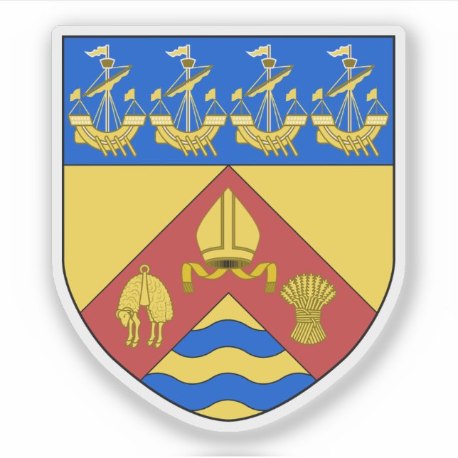 Das Wappen von Christchurch, Neuseeland Aufkleber (Vorderseite)