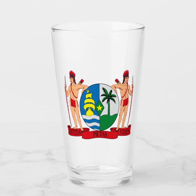 Das Wappen von Suriname Glas (Vorderseite)