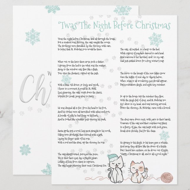 "Das war die Nacht vor Weihnachten, lustige Katzen (Vorne/Hinten)