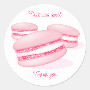 das war süß, danke pink macarons runder aufkleber
