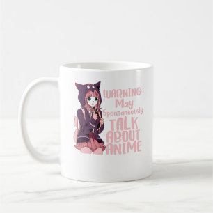 Das Warnen kann über Anime spontan sprechen Kaffeetasse