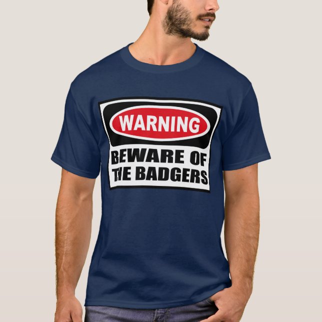 Das Warnen PASSEN vom dunklen T - Shirt der DACHSE (Vorderseite)