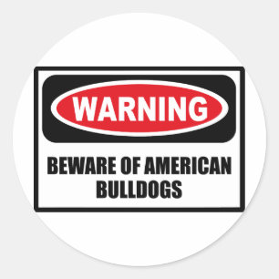 Das Warnen PASSEN VON AMERIKANISCHEM BULLDOGGEN Runder Aufkleber
