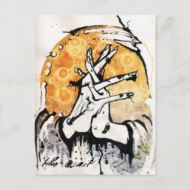 das Warten Postkarte (Vorderseite)