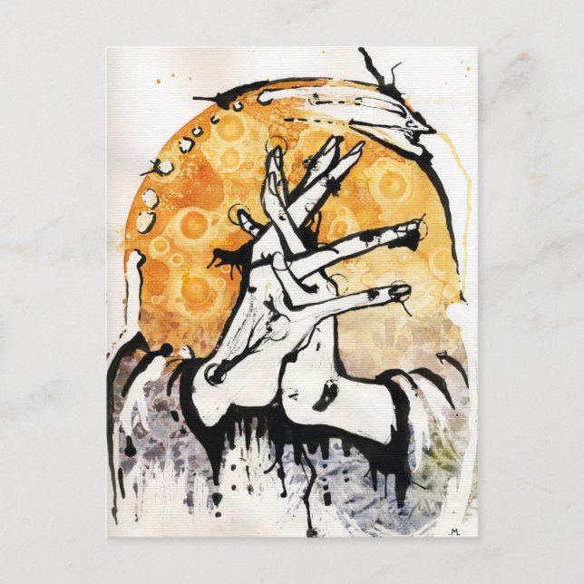 das Warten Postkarte (Vorderseite)