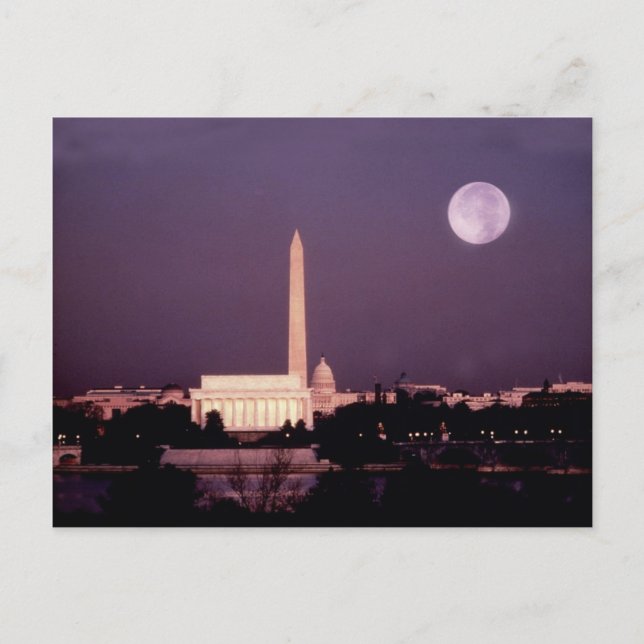 Das Washington Monument, die Hauptstadt und Jeffer Postkarte (Vorderseite)