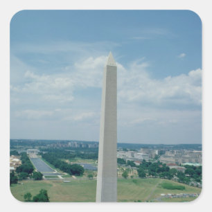 Das Washington Monument, gebaut 1848-85 Quadratischer Aufkleber