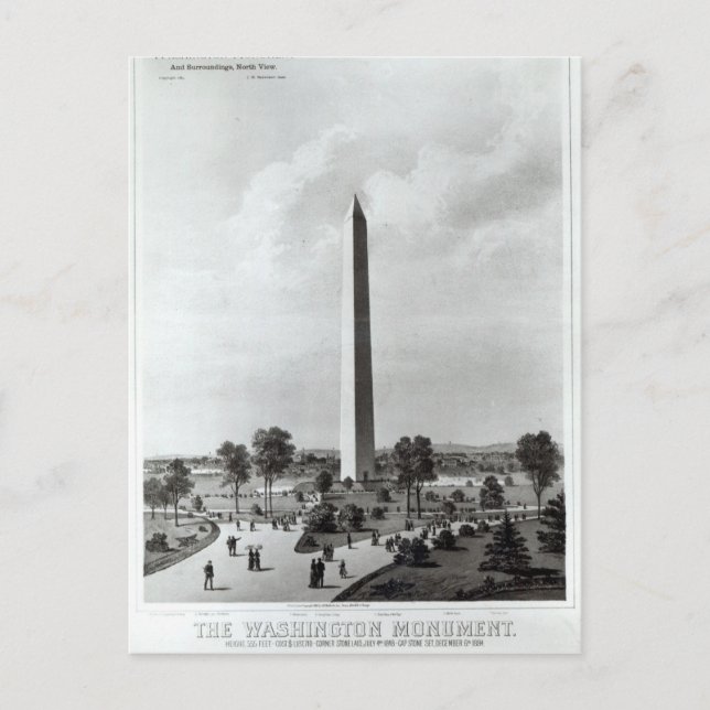 Das Washington Monument und die Umgebung Postkarte (Vorderseite)