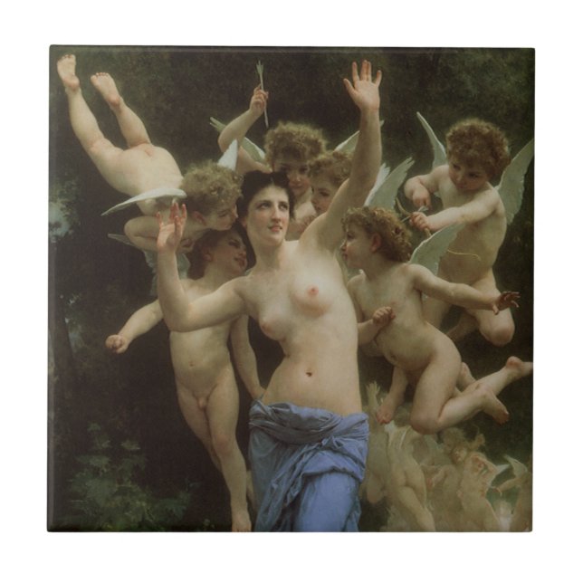 Das Wasp-Nest von William Adolphe Bouguereau Fliese (Vorderseite)
