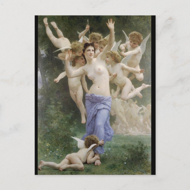 Das Wasps Nest von Bouguereau Postkarte (Vorderseite)