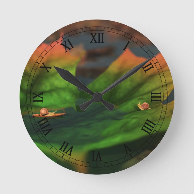 Das Wasser ist breit Runde Wanduhr (Vorderseite)