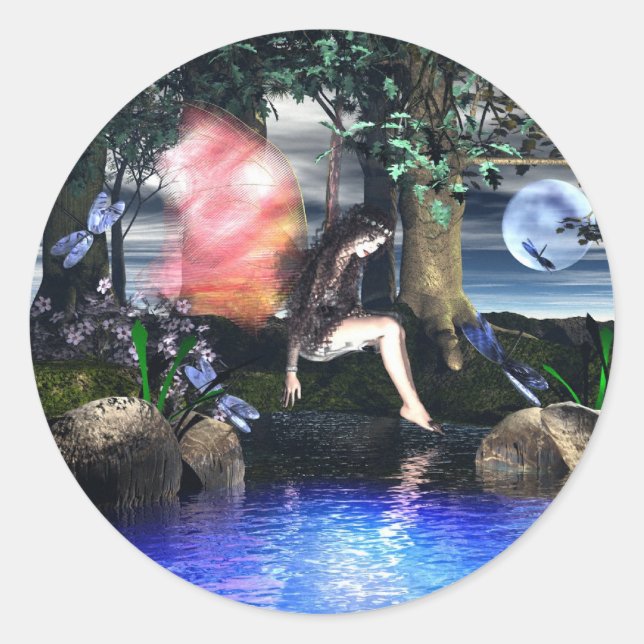 Das Wasserloch Runder Aufkleber (Vorderseite)