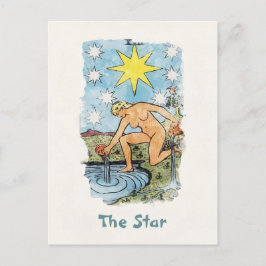 Das Watercolor-Bild der Star-Tarot-Karte Postkarte