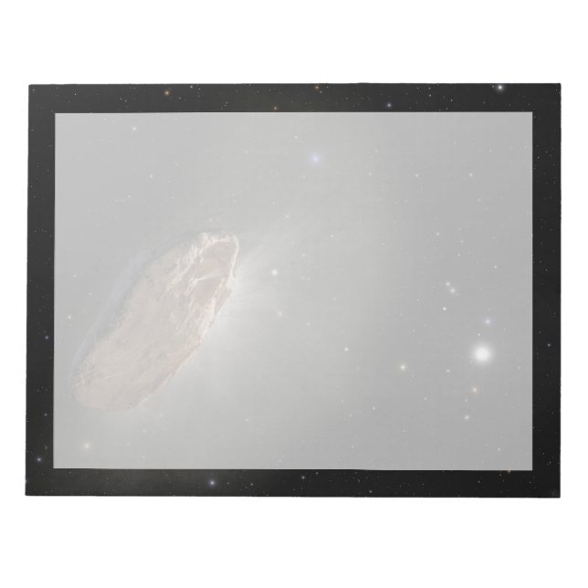 Das Wayward Interstellar Objekt Oumuamua. Notizblock (Vorderseite)