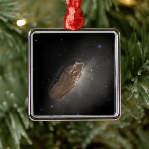Das Wayward Interstellar Objekt Oumuamua. Ornament Aus Metall