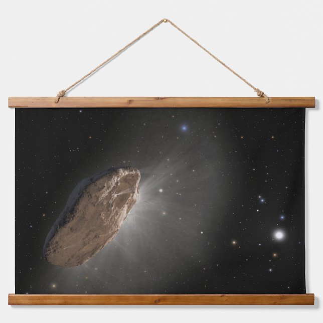 Das Wayward Interstellar Objekt Oumuamua. Wandteppich Mit Holzrahmen (Vorne)
