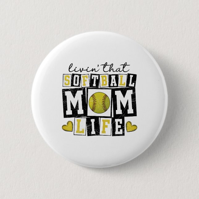 Das weiche Mama-Leben liebend Mutter Mama Mädchen  Button (Vorderseite)