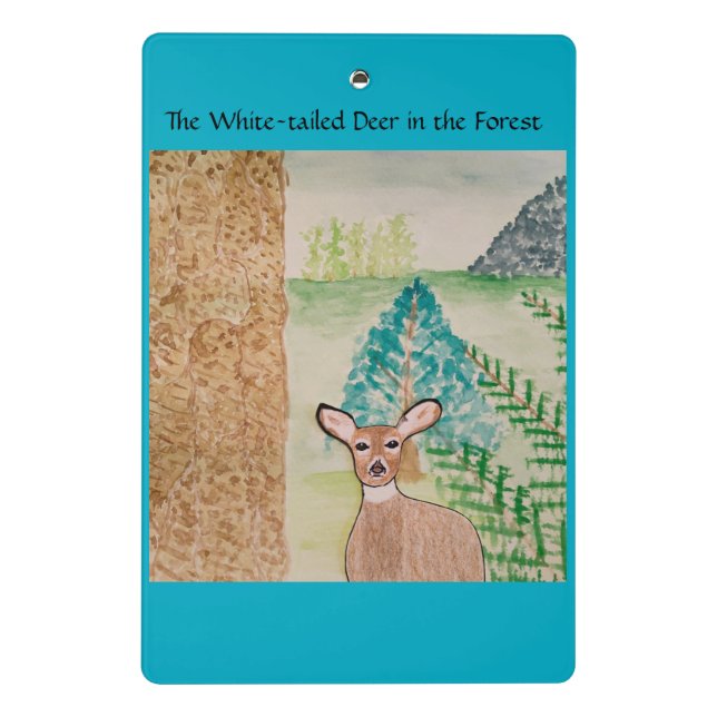 Das Weidehirsche im Wald Mini Klemmbrett (Rückseite)