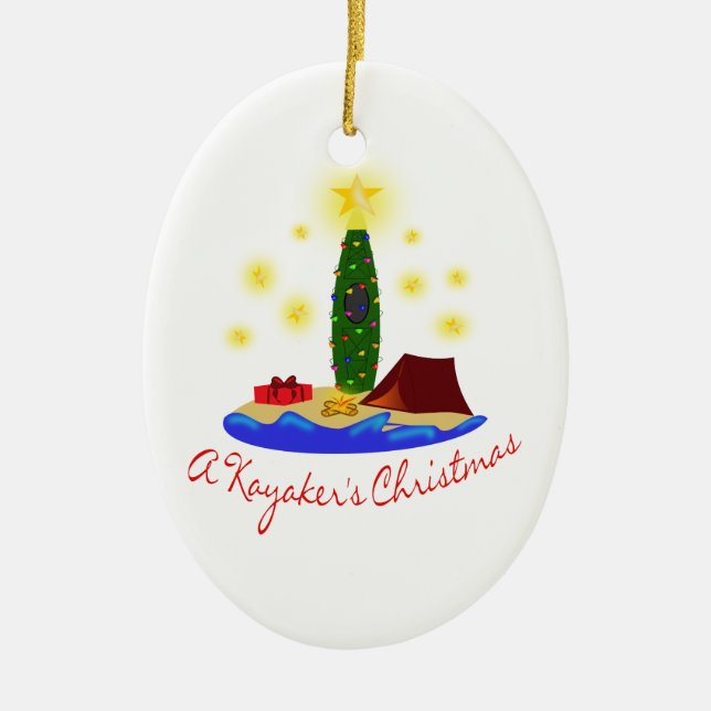 DAS WEIHNACHTEN DES KAYAKERS KERAMIK ORNAMENT (Vorne)