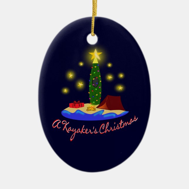Das Weihnachten des Kayakers Keramik Ornament (Vorne)