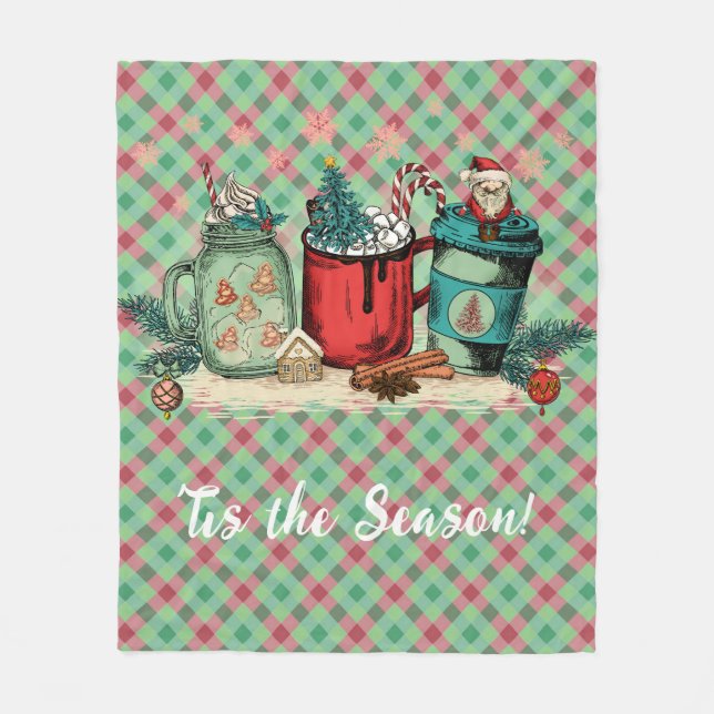 'Das Weihnachts-Karierte Weihnachtsgottesdienst Fleecedecke (Vorderseite)