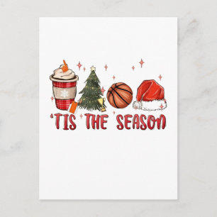 Das Weihnachtsbasketball der Weihnachtszeit Einladungspostkarte